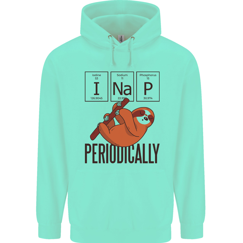 I Nap Funny Periodic Table Sloth Geek Sleep Childrens Kids Hoodie Peppermint