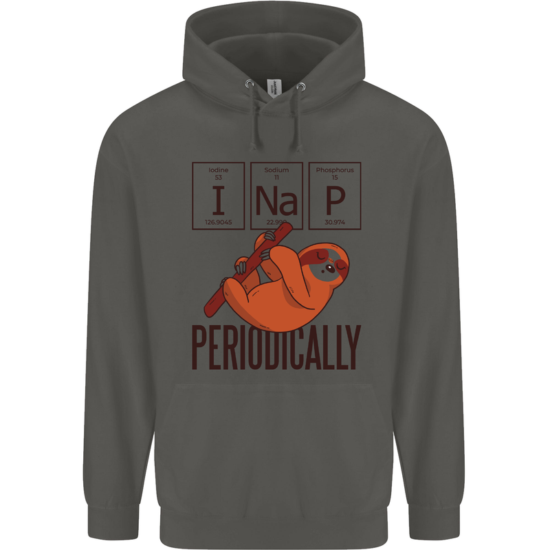 I Nap Funny Periodic Table Sloth Geek Sleep Childrens Kids Hoodie Storm Grey