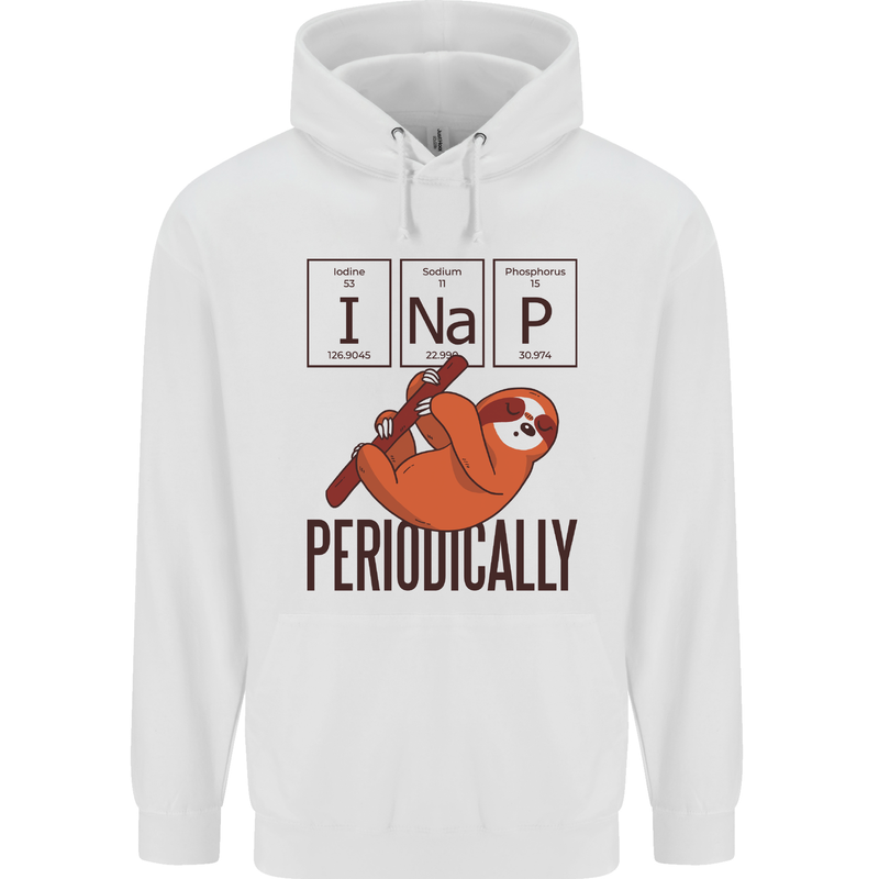 I Nap Funny Periodic Table Sloth Geek Sleep Childrens Kids Hoodie White