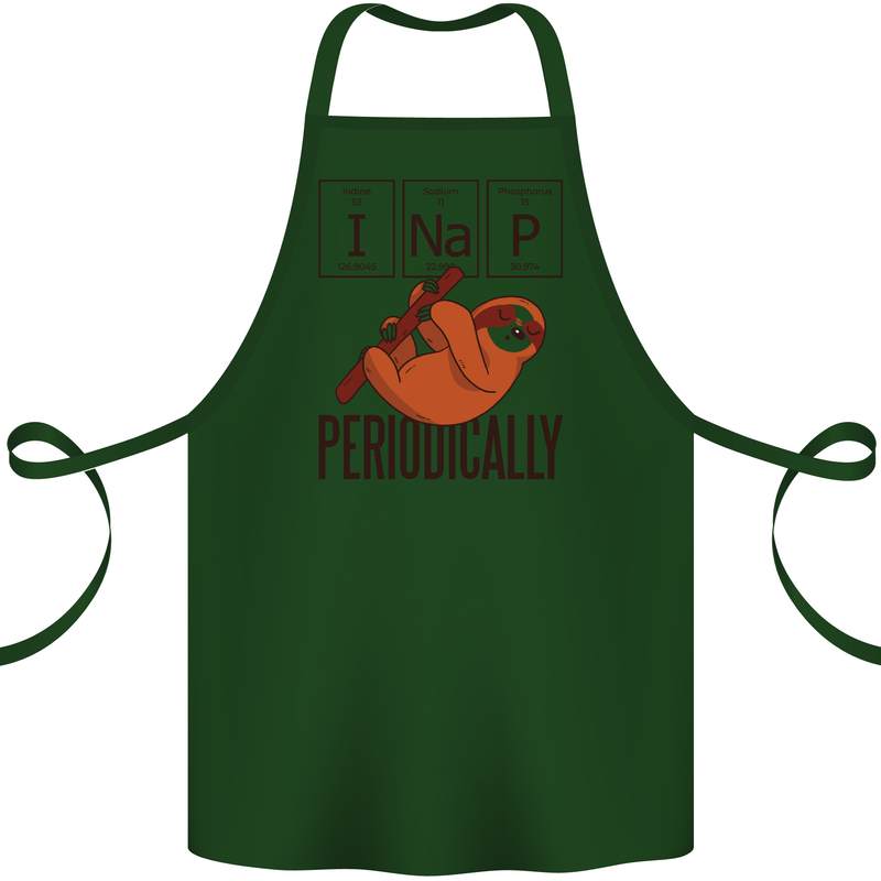 I Nap Funny Periodic Table Sloth Geek Sleep Cotton Apron 100% Organic Forest Green