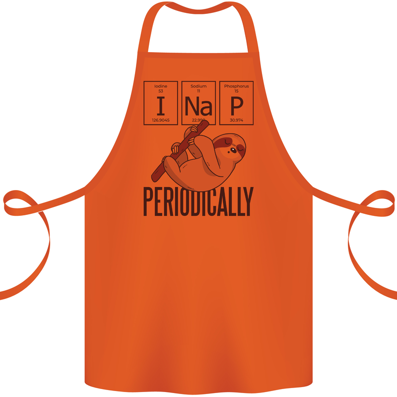 I Nap Funny Periodic Table Sloth Geek Sleep Cotton Apron 100% Organic Orange