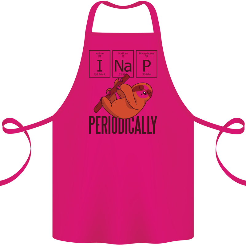 I Nap Funny Periodic Table Sloth Geek Sleep Cotton Apron 100% Organic Pink