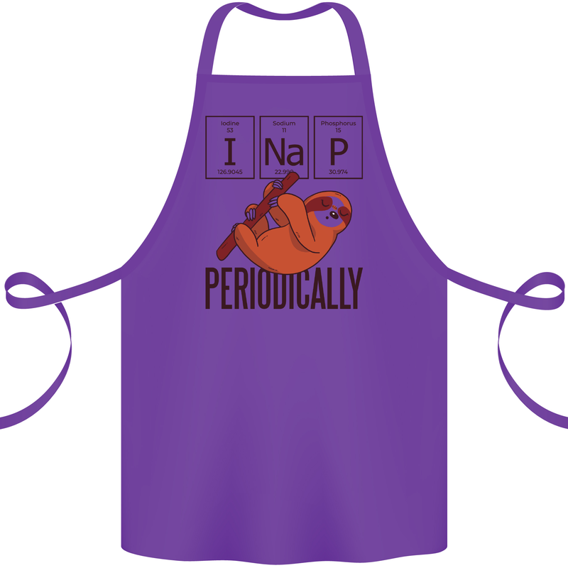 I Nap Funny Periodic Table Sloth Geek Sleep Cotton Apron 100% Organic Purple