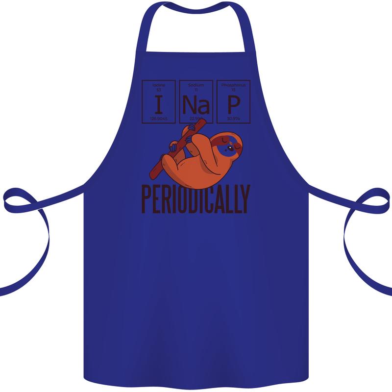 I Nap Funny Periodic Table Sloth Geek Sleep Cotton Apron 100% Organic Royal Blue
