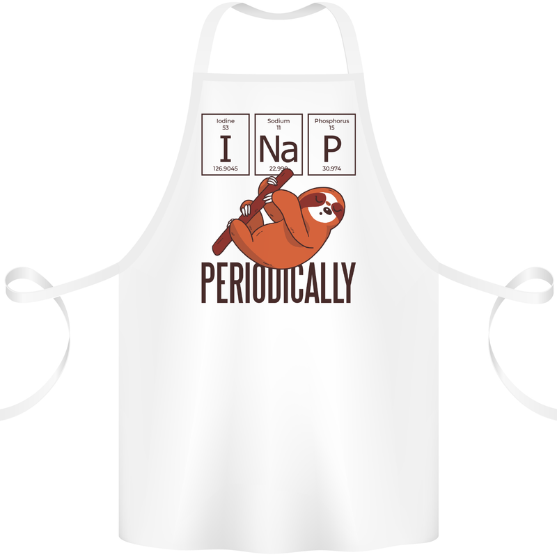 I Nap Funny Periodic Table Sloth Geek Sleep Cotton Apron 100% Organic White