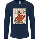 I Nap Funny Periodic Table Sloth Geek Sleep Mens Long Sleeve T-Shirt Navy Blue