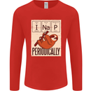 I Nap Funny Periodic Table Sloth Geek Sleep Mens Long Sleeve T-Shirt Red
