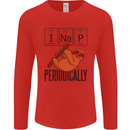 I Nap Funny Periodic Table Sloth Geek Sleep Mens Long Sleeve T-Shirt Red