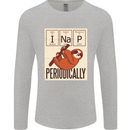 I Nap Funny Periodic Table Sloth Geek Sleep Mens Long Sleeve T-Shirt Sports Grey