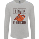 I Nap Funny Periodic Table Sloth Geek Sleep Mens Long Sleeve T-Shirt Sports Grey