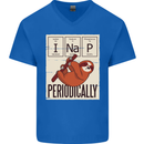 I Nap Funny Periodic Table Sloth Geek Sleep Mens V-Neck Cotton T-Shirt Royal Blue