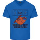 I Nap Funny Periodic Table Sloth Geek Sleep Mens V-Neck Cotton T-Shirt Royal Blue