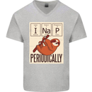 I Nap Funny Periodic Table Sloth Geek Sleep Mens V-Neck Cotton T-Shirt Sports Grey
