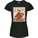 I Nap Funny Periodic Table Sloth Geek Sleep Womens Petite Cut T-Shirt Black