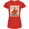 I Nap Funny Periodic Table Sloth Geek Sleep Womens Petite Cut T-Shirt Red