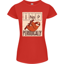 I Nap Funny Periodic Table Sloth Geek Sleep Womens Petite Cut T-Shirt Red