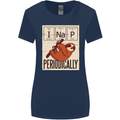 I Nap Funny Periodic Table Sloth Geek Sleep Womens Wider Cut T-Shirt Navy Blue