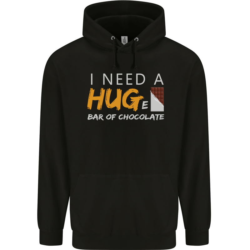 I Need a Huge Bar of Chocolate Mens 80% Cotton Hoodie Black