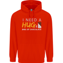 I Need a Huge Bar of Chocolate Mens 80% Cotton Hoodie Bright Red