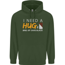 I Need a Huge Bar of Chocolate Mens 80% Cotton Hoodie Forest Green