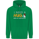 I Need a Huge Bar of Chocolate Mens 80% Cotton Hoodie Irish Green