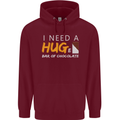 I Need a Huge Bar of Chocolate Mens 80% Cotton Hoodie Maroon