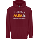 I Need a Huge Bar of Chocolate Mens 80% Cotton Hoodie Maroon