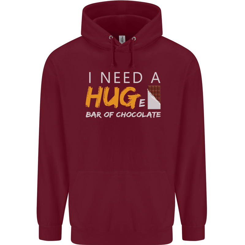 I Need a Huge Bar of Chocolate Mens 80% Cotton Hoodie Maroon