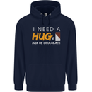 I Need a Huge Bar of Chocolate Mens 80% Cotton Hoodie Navy Blue