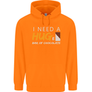 I Need a Huge Bar of Chocolate Mens 80% Cotton Hoodie Orange