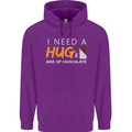 I Need a Huge Bar of Chocolate Mens 80% Cotton Hoodie Purple