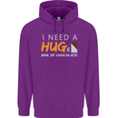 I Need a Huge Bar of Chocolate Mens 80% Cotton Hoodie Purple