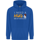 I Need a Huge Bar of Chocolate Mens 80% Cotton Hoodie Royal Blue