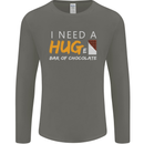 I Need a Huge Bar of Chocolate Mens Long Sleeve T-Shirt Charcoal