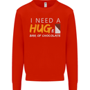 I Need a Huge Bar of Chocolate Mens Sweatshirt Jumper Bright Red