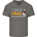 I Need a Huge Bar of Chocolate Mens V-Neck Cotton T-Shirt Charcoal