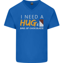 I Need a Huge Bar of Chocolate Mens V-Neck Cotton T-Shirt Royal Blue