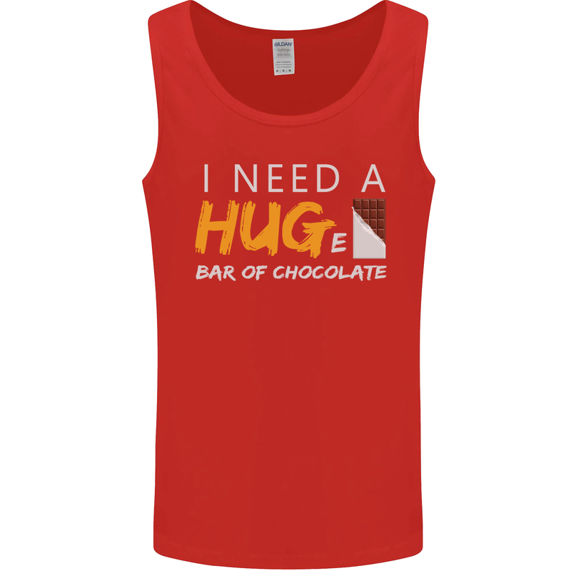 I Need a Huge Bar of Chocolate Mens Vest Tank Top Red