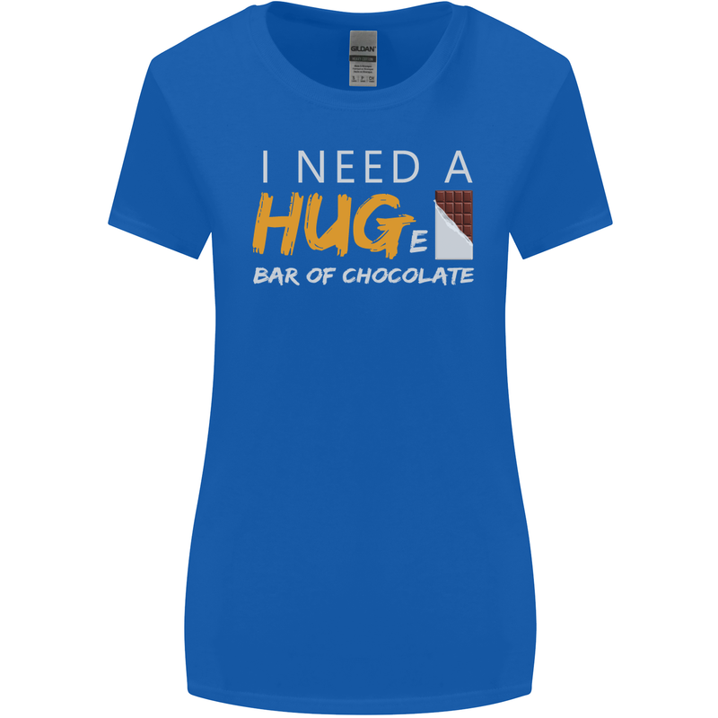 I Need a Huge Bar of Chocolate Womens Wider Cut T-Shirt Royal Blue