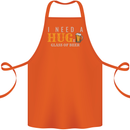 I Need a Huge Glass of Beer Funny Alcohol Cotton Apron 100% Organic Orange
