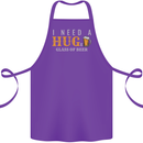 I Need a Huge Glass of Beer Funny Alcohol Cotton Apron 100% Organic Purple