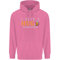 I Need a Huge Glass of Beer Funny Alcohol Mens 80% Cotton Hoodie Azelea