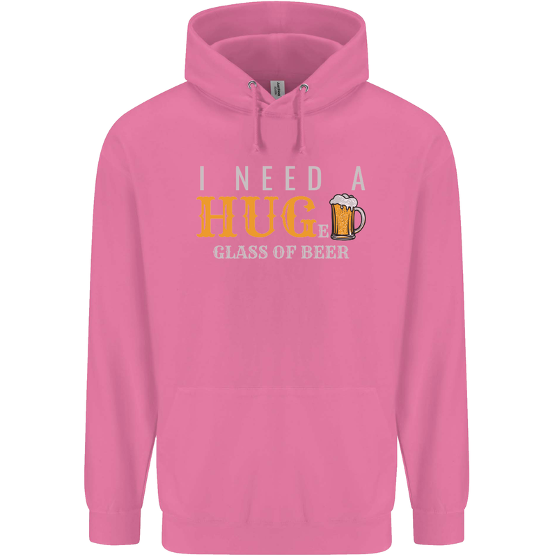 I Need a Huge Glass of Beer Funny Alcohol Mens 80% Cotton Hoodie Azelea