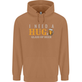 I Need a Huge Glass of Beer Funny Alcohol Mens 80% Cotton Hoodie Caramel Latte