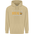 I Need a Huge Glass of Beer Funny Alcohol Mens 80% Cotton Hoodie Sand