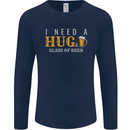I Need a Huge Glass of Beer Funny Alcohol Mens Long Sleeve T-Shirt Navy Blue
