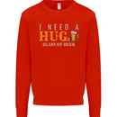 I Need a Huge Glass of Beer Funny Alcohol Mens Sweatshirt Jumper Bright Red