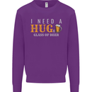 I Need a Huge Glass of Beer Funny Alcohol Mens Sweatshirt Jumper Purple