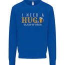 I Need a Huge Glass of Beer Funny Alcohol Mens Sweatshirt Jumper Royal Blue
