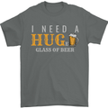 I Need a Huge Glass of Beer Funny Alcohol Mens T-Shirt Cotton Gildan Charcoal